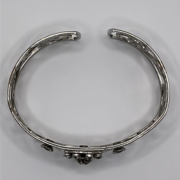 Metal bracelet with clear and black rhinestones - Picture 3 of 5